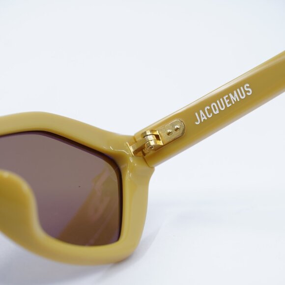 Jacquemus BAMBINO JAC/42 C7 Sunglasses Shiny Banana Cat Eye Frame, Brown Lenses - Picture 4 of 11